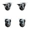 Service Caster 3'' Black Poly Wheel Swivel Top Plate Caster Set with 2 Posi Brakes 2 Rigid, 4PK SCC-20S314-PPUB-BLK-PLB-2-R-2 - alternate 1
